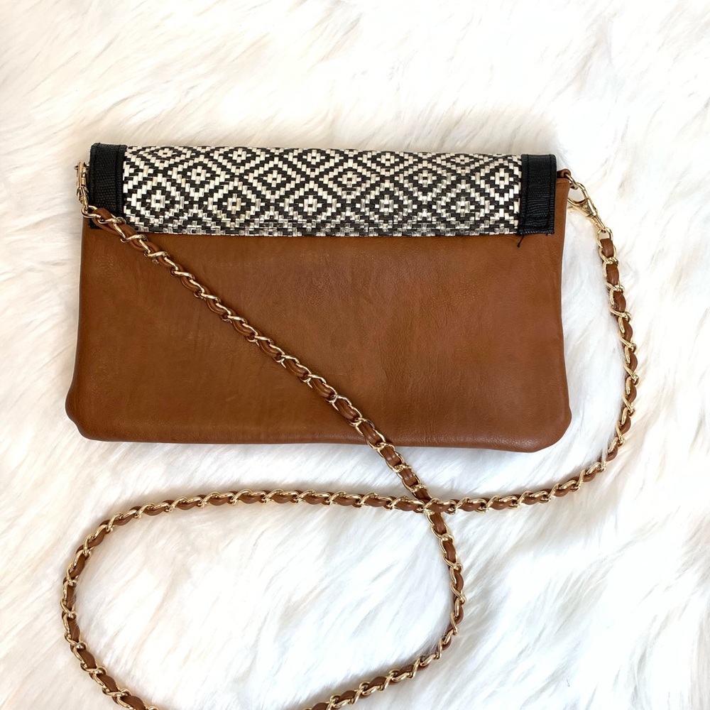 Aldo Brown Patterned Purse w/ Chain Strap - Picture 2 of 7